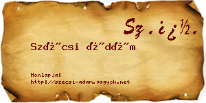Szécsi Ádám névjegykártya