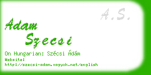 adam szecsi business card